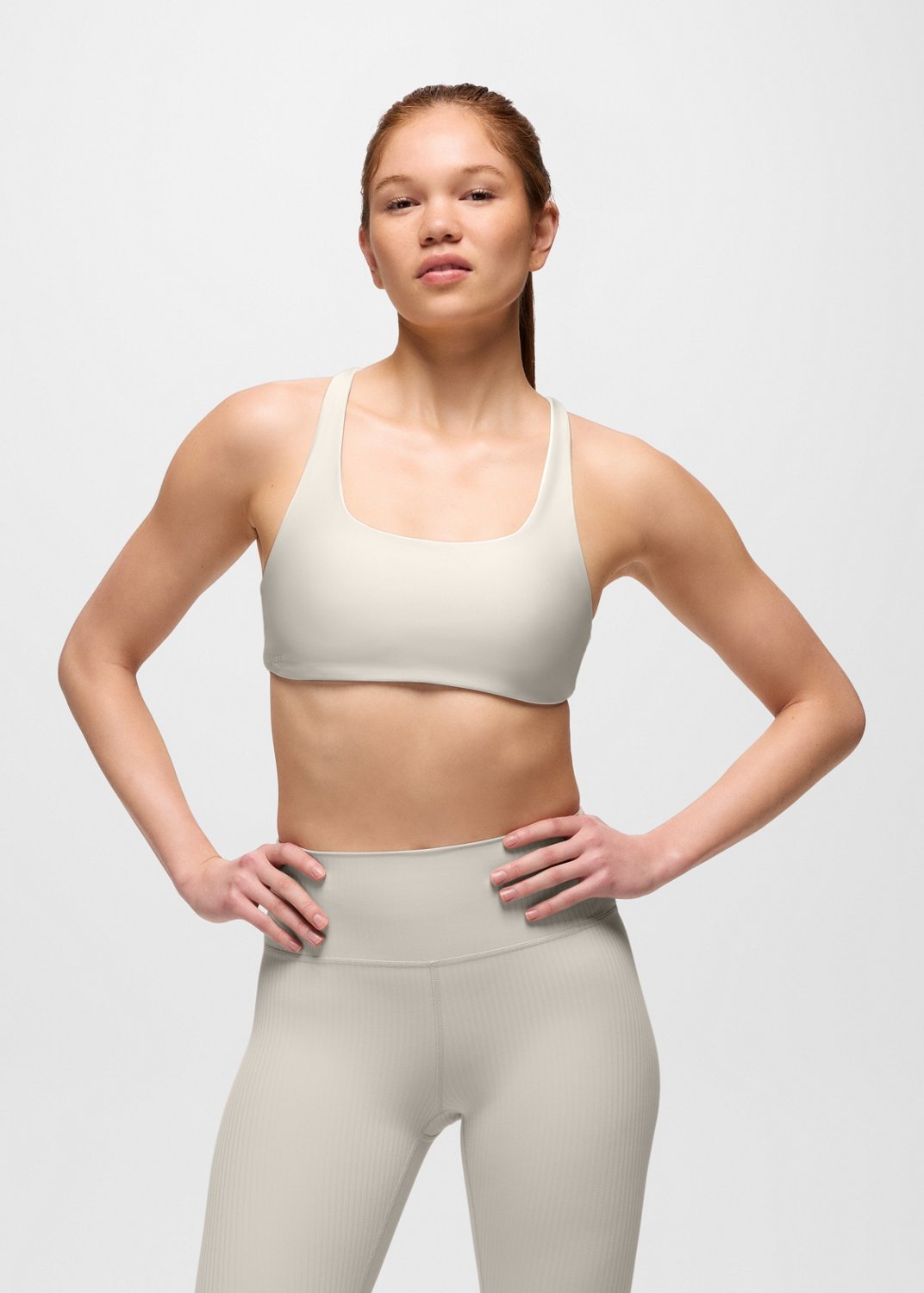 Womens prAna Sculpt™ Deep Breath Bra - Almond