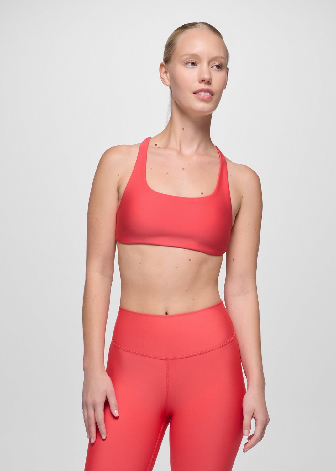 Womens prAna Sculpt™ Deep Breath Bra - Rose Fire