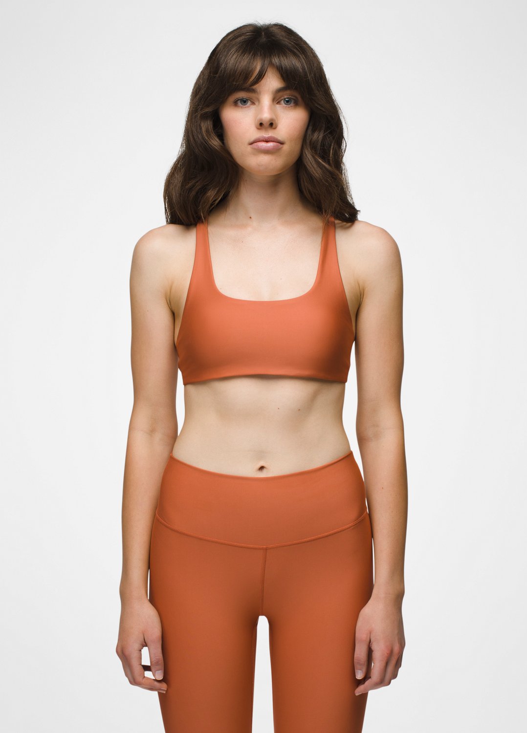 Womens prAna Sculpt™ Deep Breath Bra - Terracotta