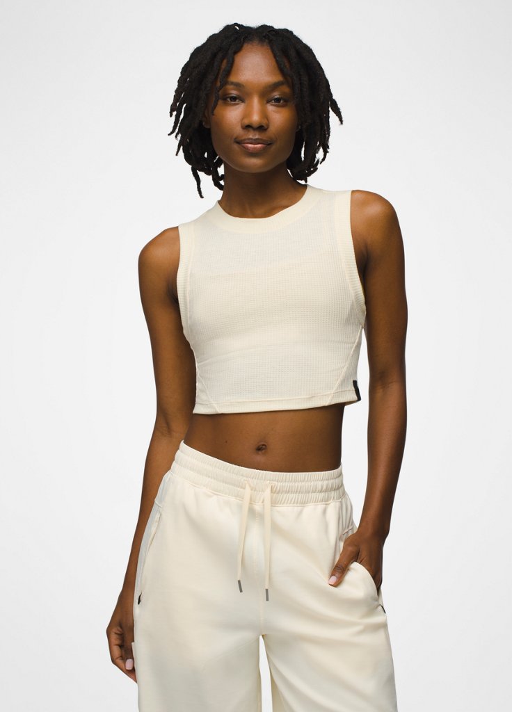 Womens prAna Send Off Sleeveless - Sweet Cream