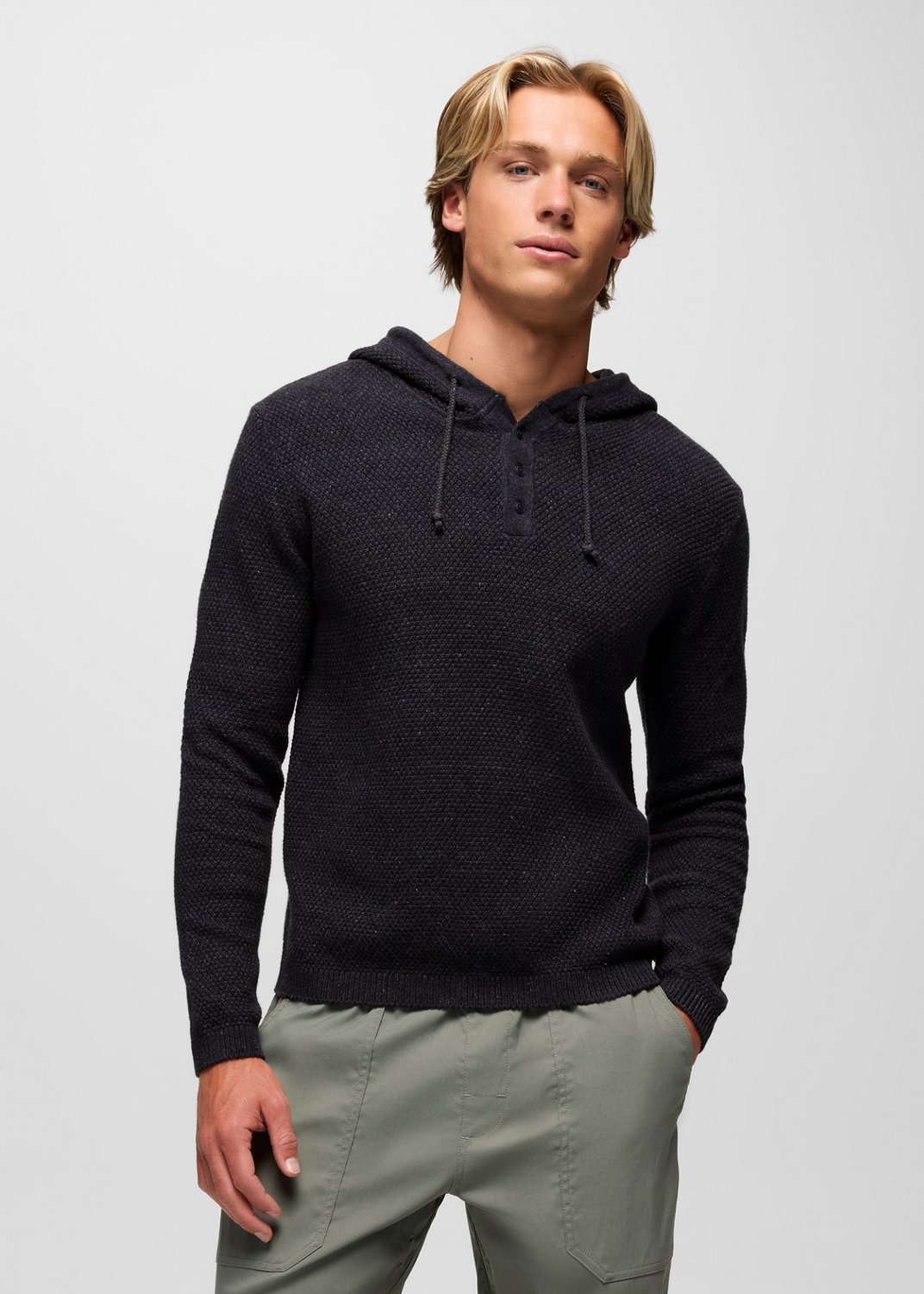 Mens prAna Forest Hill Hoodie - Black Heather