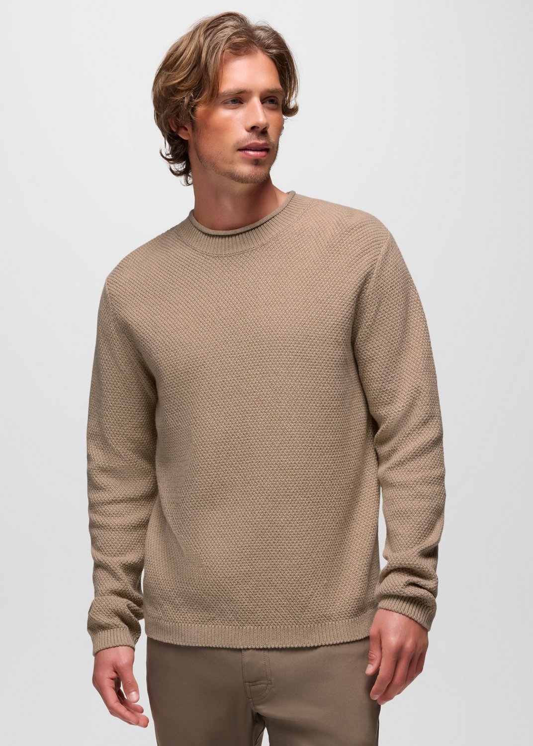 Mens prAna Forest Hill Sweater - Oatmeal Heather