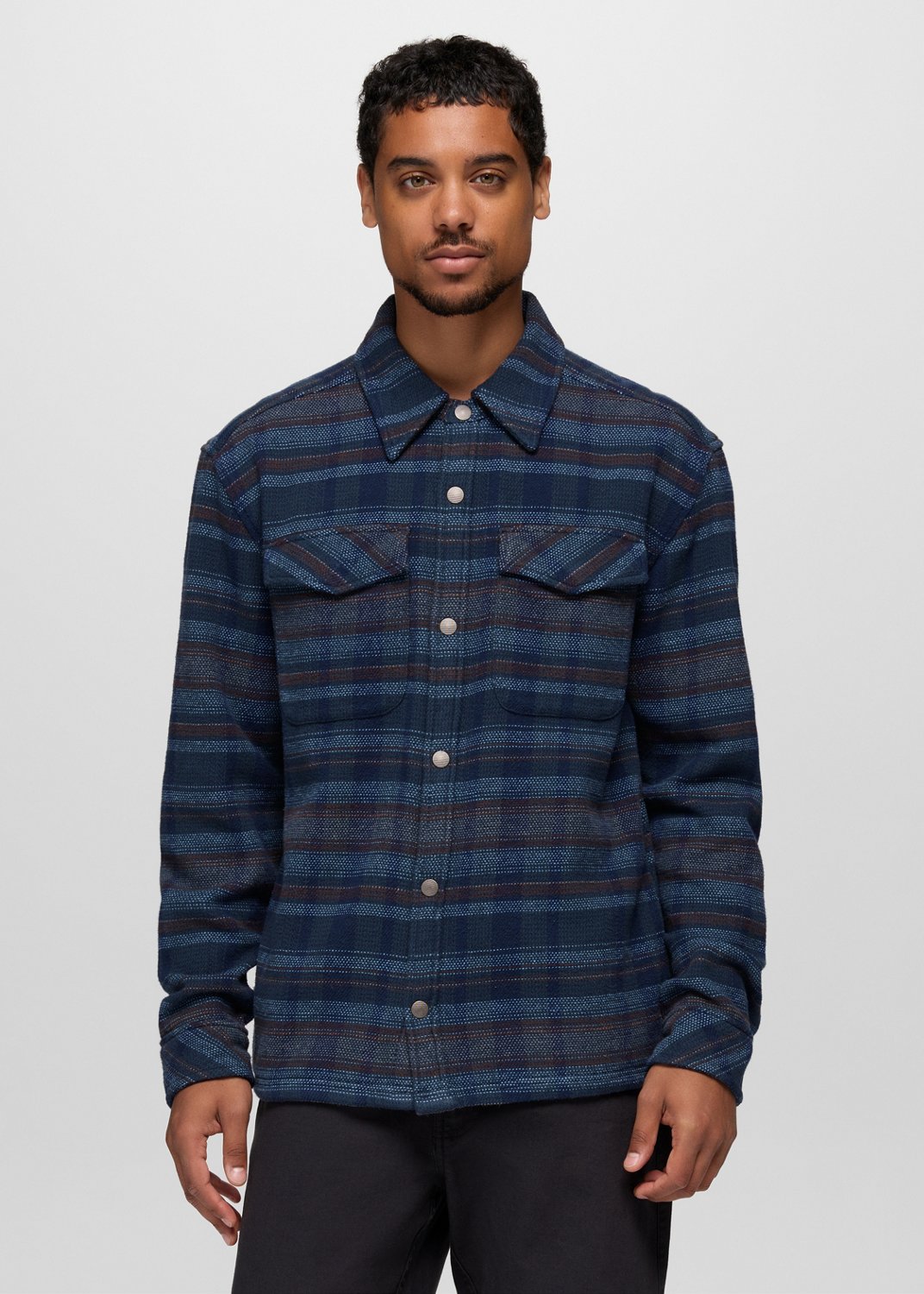 Mens prAna Happy Camp Flannel - Stormy Night