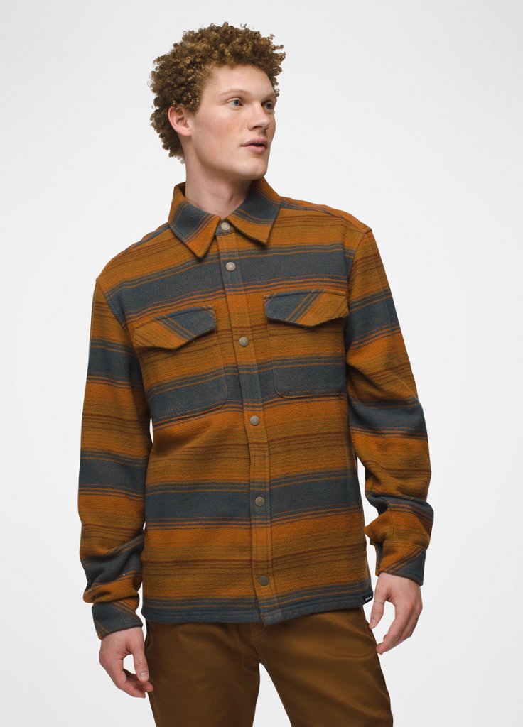 Mens prAna Happy Camp Flannel - Sepia