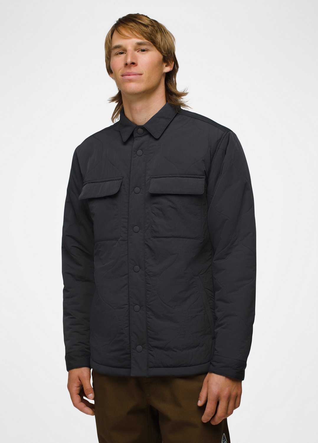 Mens prAna Encinitas Shacket - Charcoal