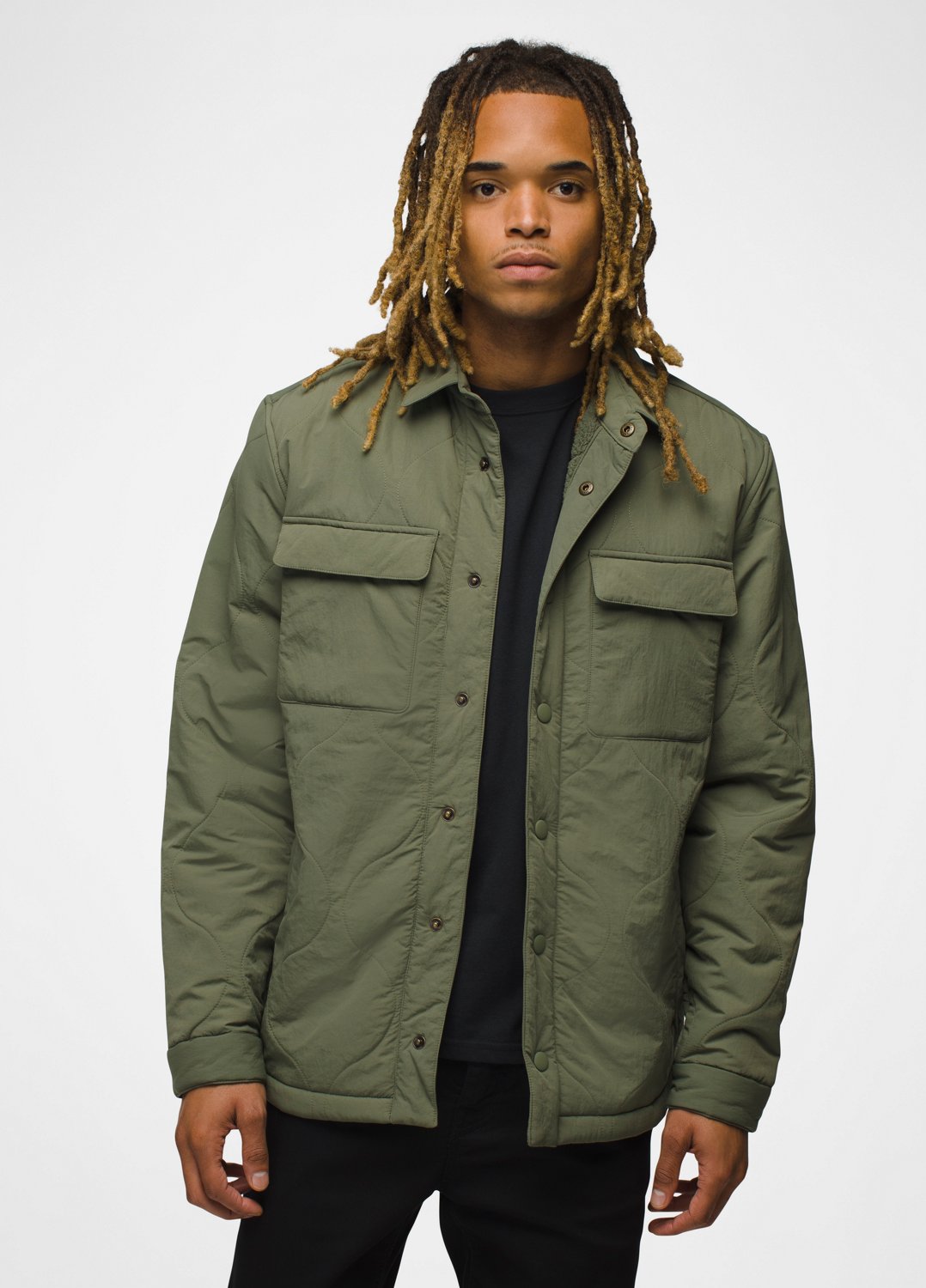 Mens prAna Encinitas Shacket - Rye Green