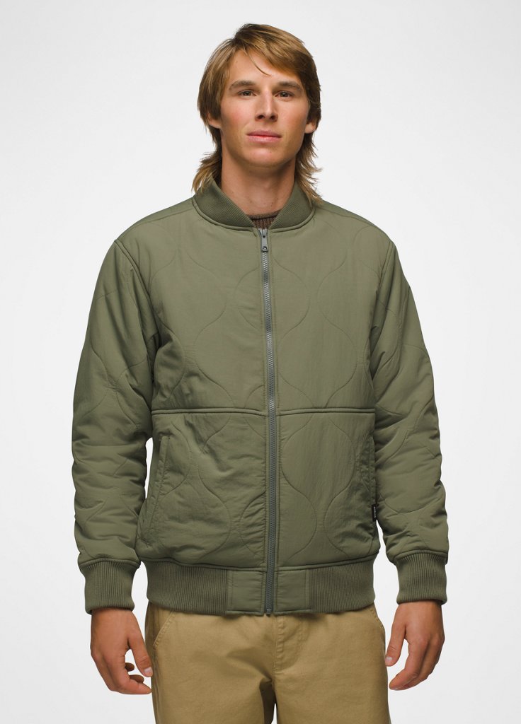 Mens prAna Encinitas Bomber - Rye Green