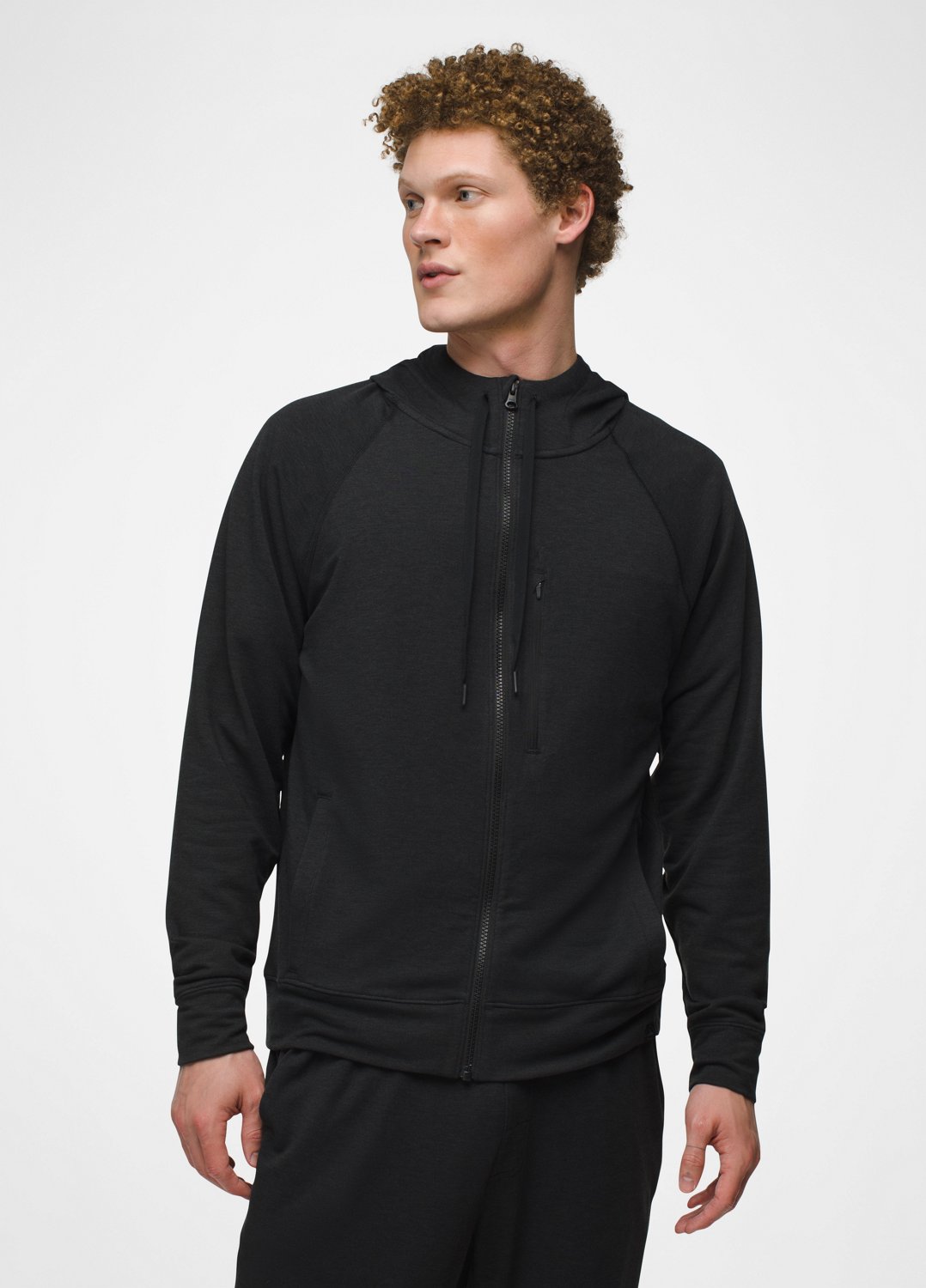 Mens prAna Altitude Tracker Full Zip Hoodie II - Black