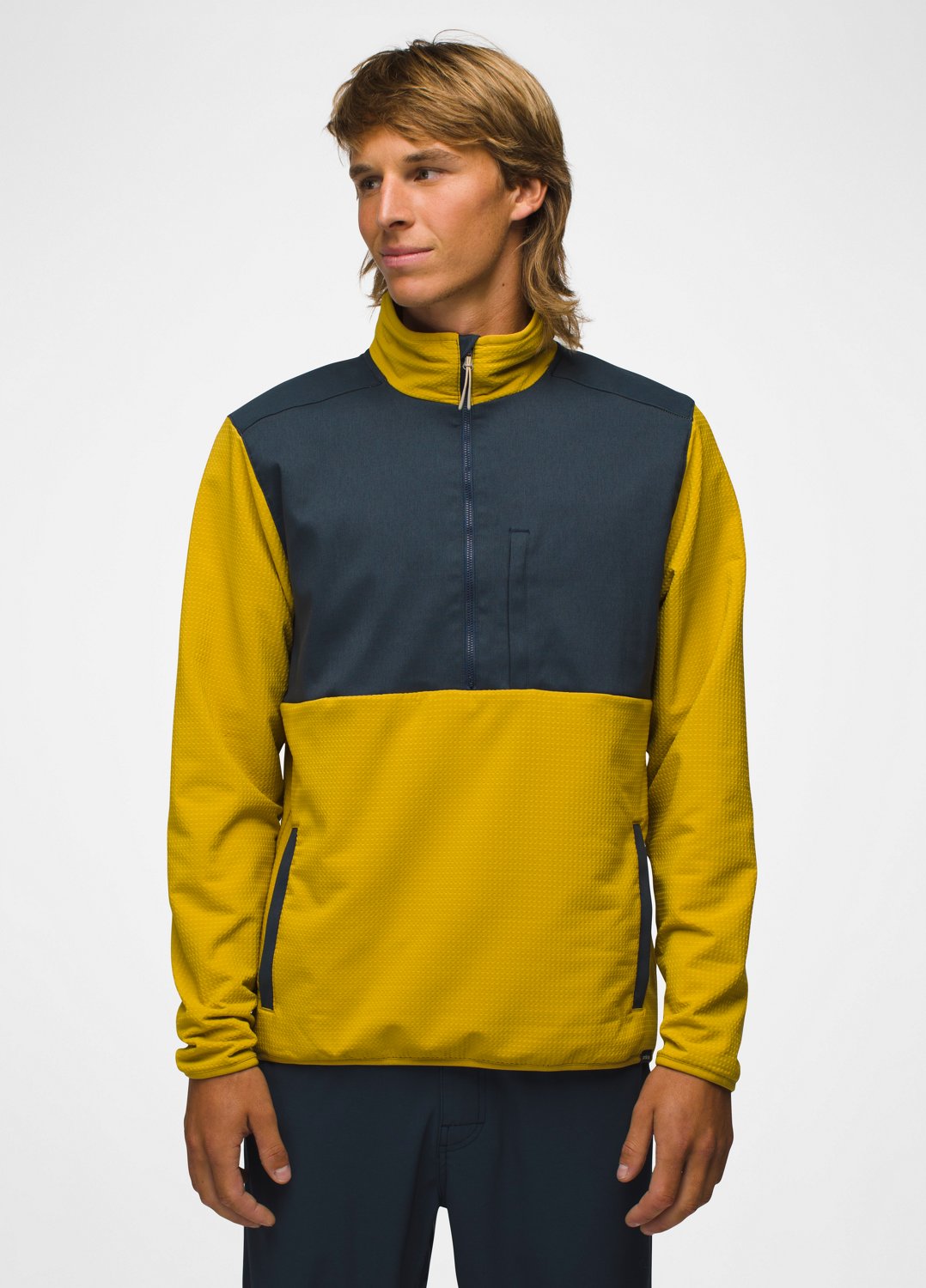 Mens prAna Gridlocked Fleece 1/2 Zip - Golden Leaf