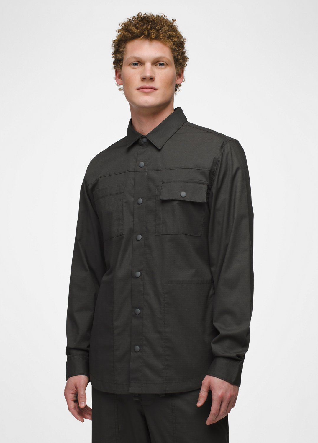 Mens prAna Palisades Ripstop Field Shirt - Dark Iron