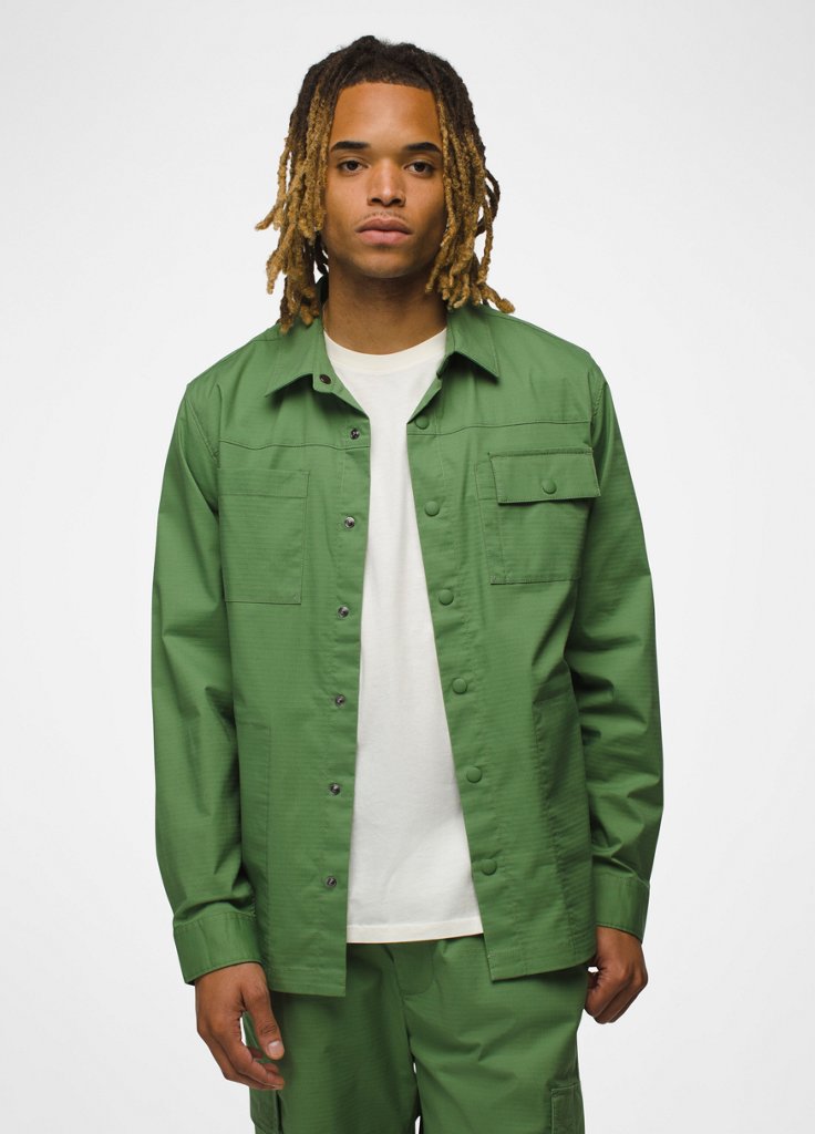 Mens prAna Palisades Ripstop Field Shirt - Ivy