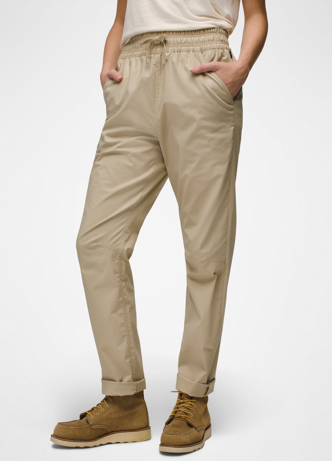 Womens prAna Palisades Ripstop E-Waist Pant - Sandstone