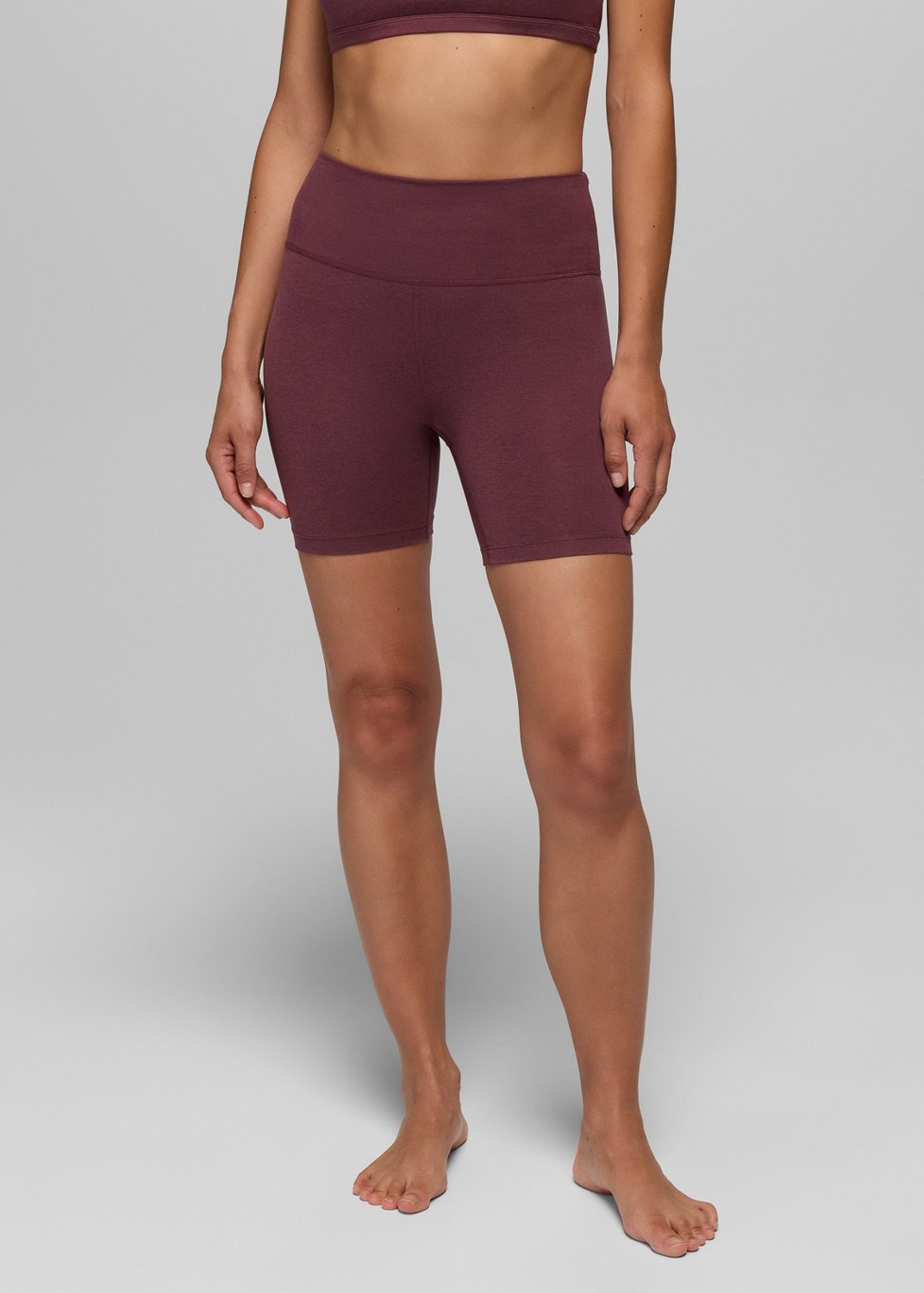 Womens prAna Heavana™ 6" Short - Deep Vino Heather