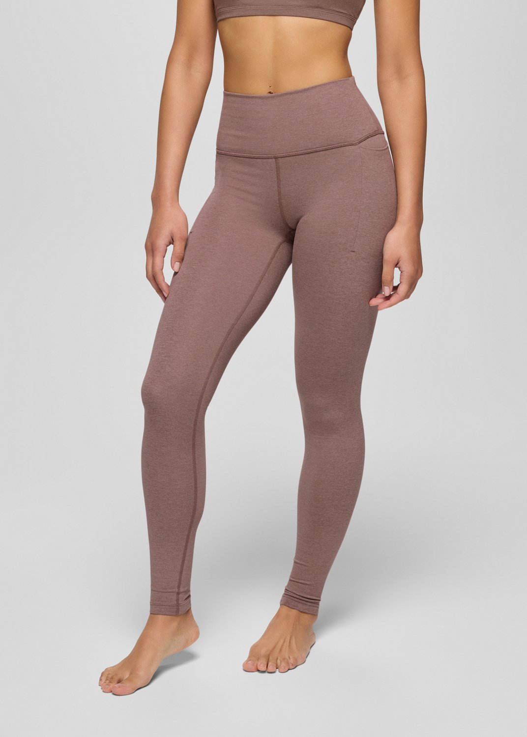 Womens prAna Heavana™ Pocket Legging - Carob Heather