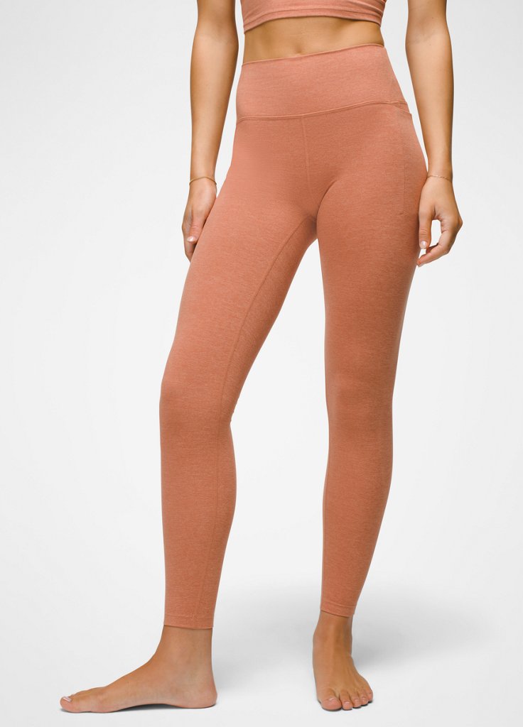 Womens prAna Heavana™ Pocket Legging - Terracotta Heather