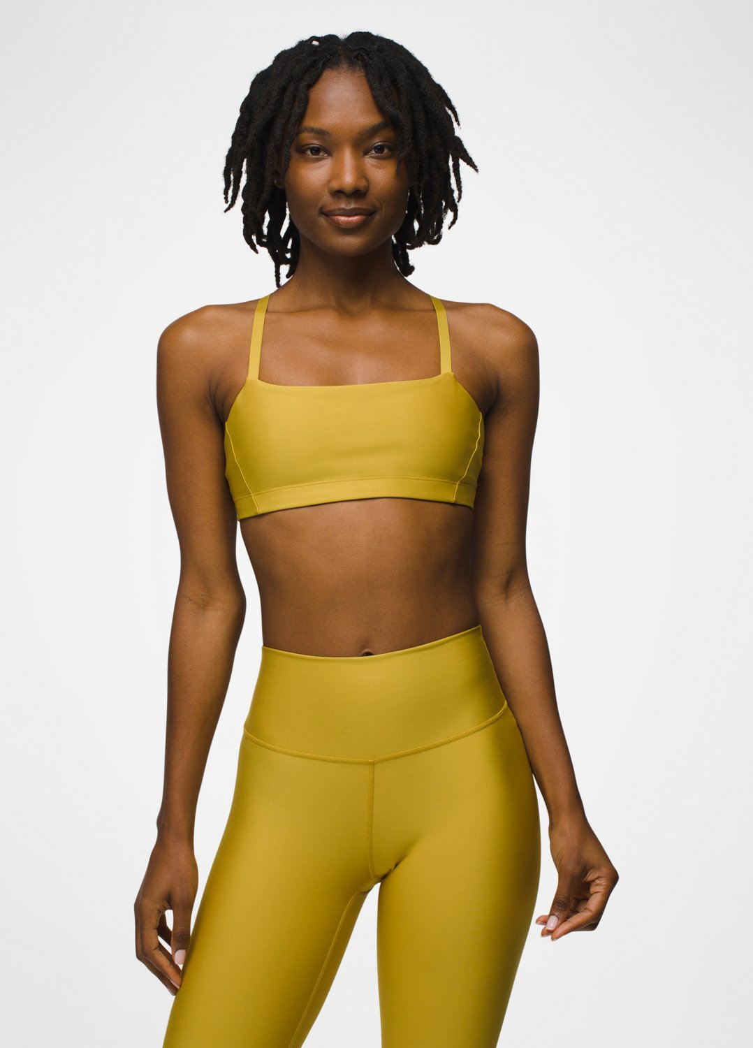Womens prAna Sculpt™ Adjustable Bra - Golden Leaf