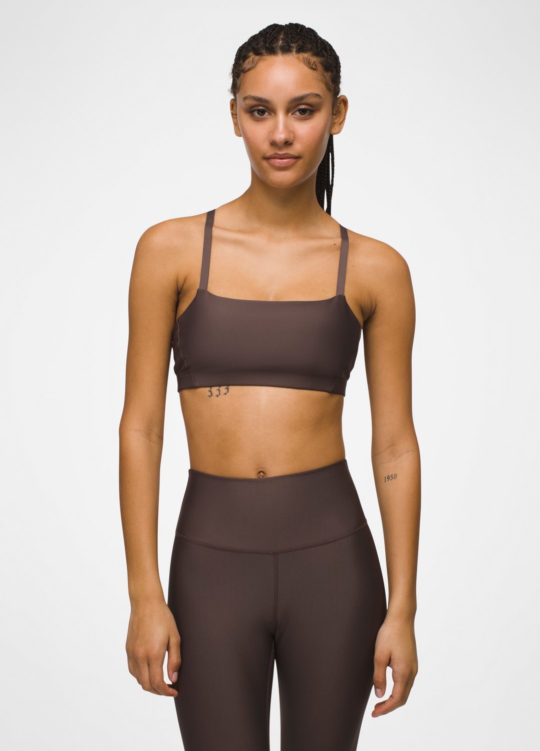 Womens prAna Sculpt™ Adjustable Bra - Light Espresso