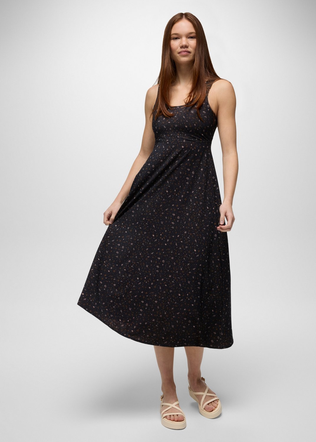 Womens prAna Lata Beach Dress - Black Springtime