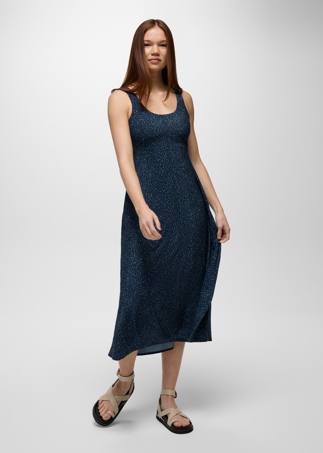 Womens prAna Lata Beach Dress - Stormy Night Sharkstooth