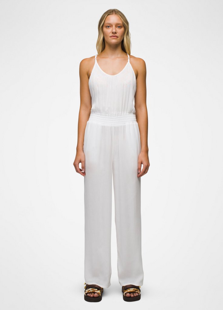Womens prAna Fernie Wide Leg Jumpsuit - White