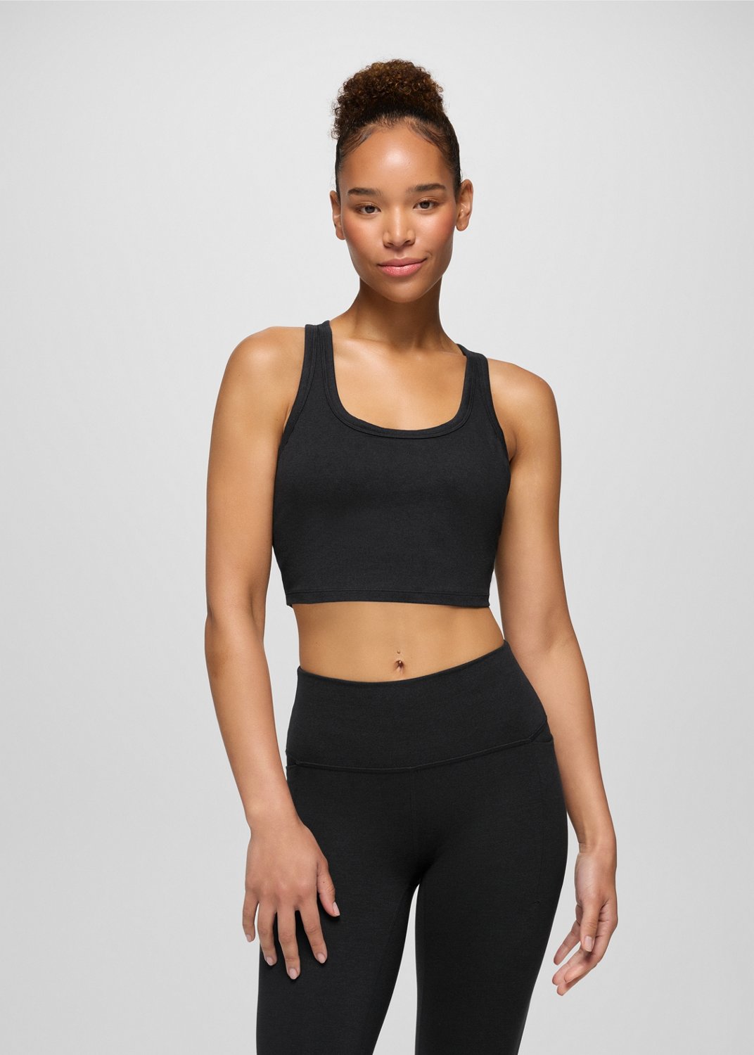 Womens prAna Heavana™ Racerback Bralette - Black Heather