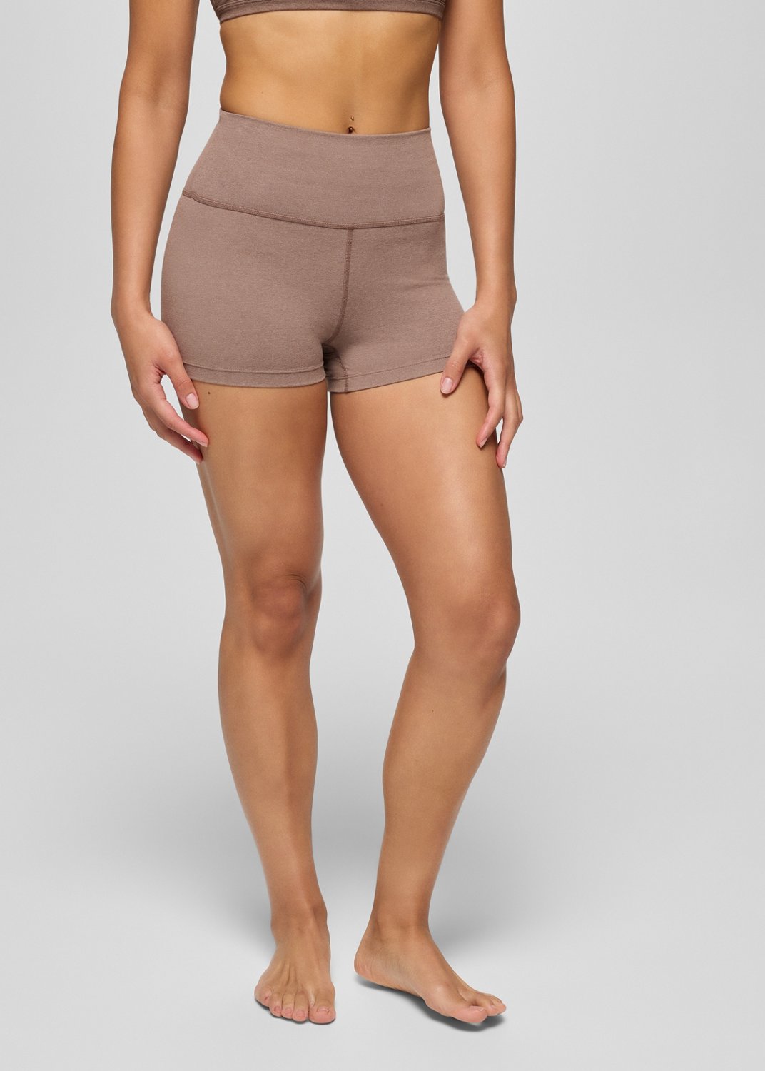 Womens prAna Heavana™ 2.5" Short - Carob Heather