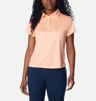 Columbia Women's PFG Tidal Tee Short Sleeve Polo - M - Orange