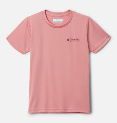 Columbia Girls' Fork Stream Short Sleeve Graphic Shirt - L - Pink