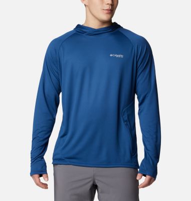 Columbia Men's PFG Solar Stream Elite Hoodie - L - Blue  Carbon