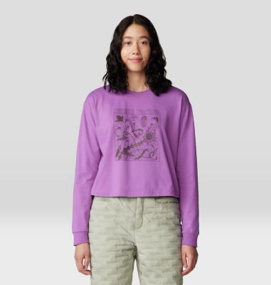 Mountain Hardwear Women's Wild Flowers Boxy Crop Long Sleeve - M - Purple