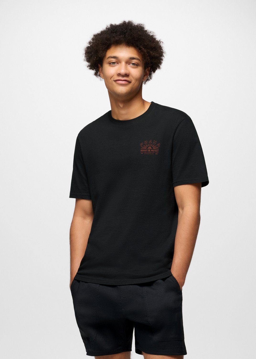 Mens prAna Universal Truth Graphic Tee - Black