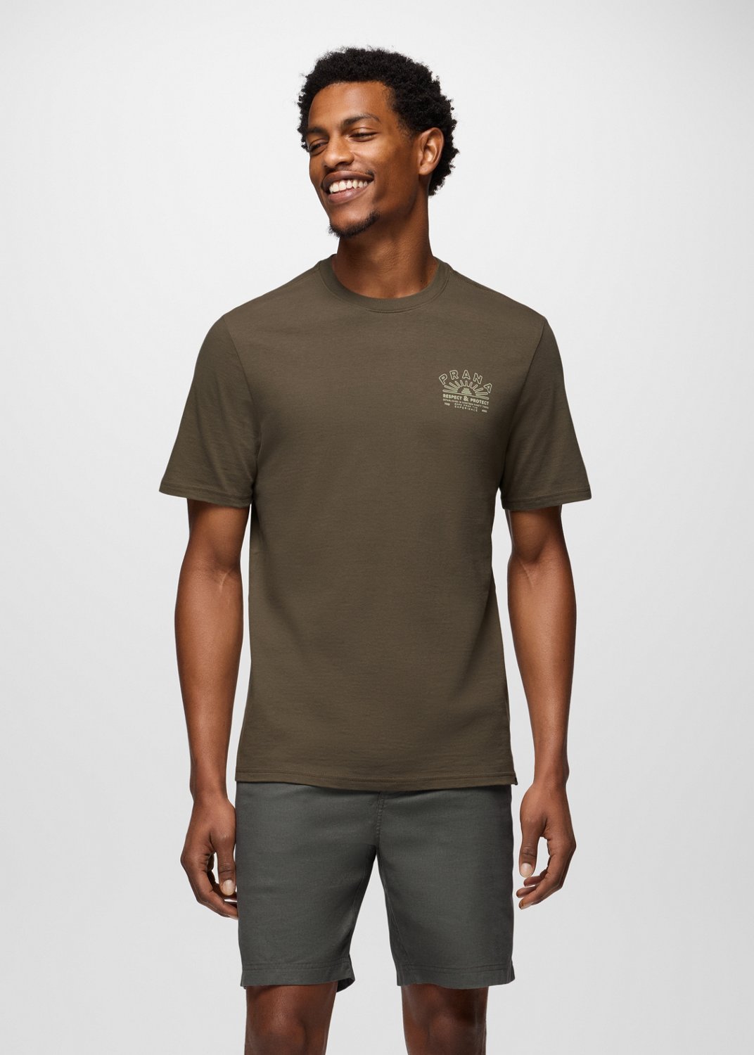 Mens prAna Universal Truth Graphic Tee - Mud