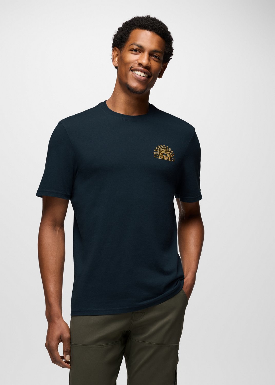 Mens prAna Lands Beginning Graphic Tee - Stormy Night