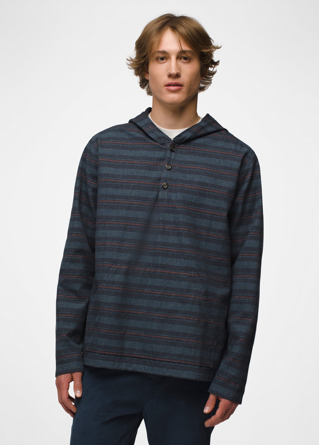 Mens prAna Westbrook Hooded Flannel - Stormy Night