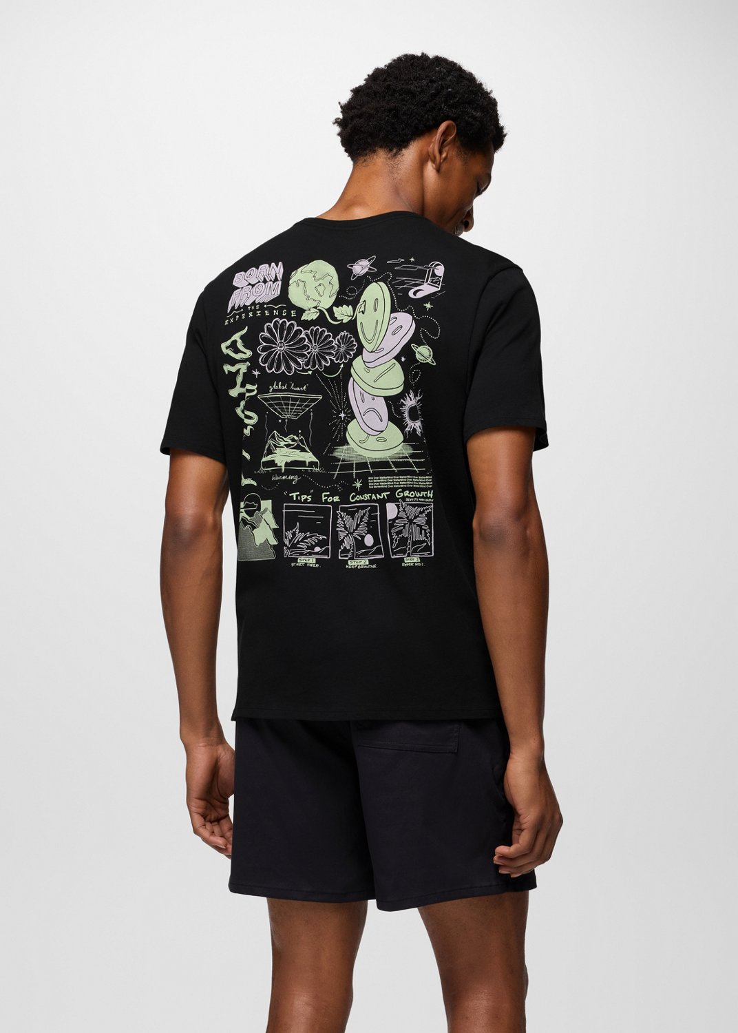 Mens prAna Everyday Tripper Graphic Tee - Black