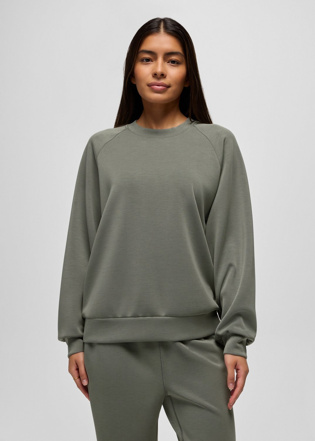 Womens prAna Shea Soft Crewneck - Thyme