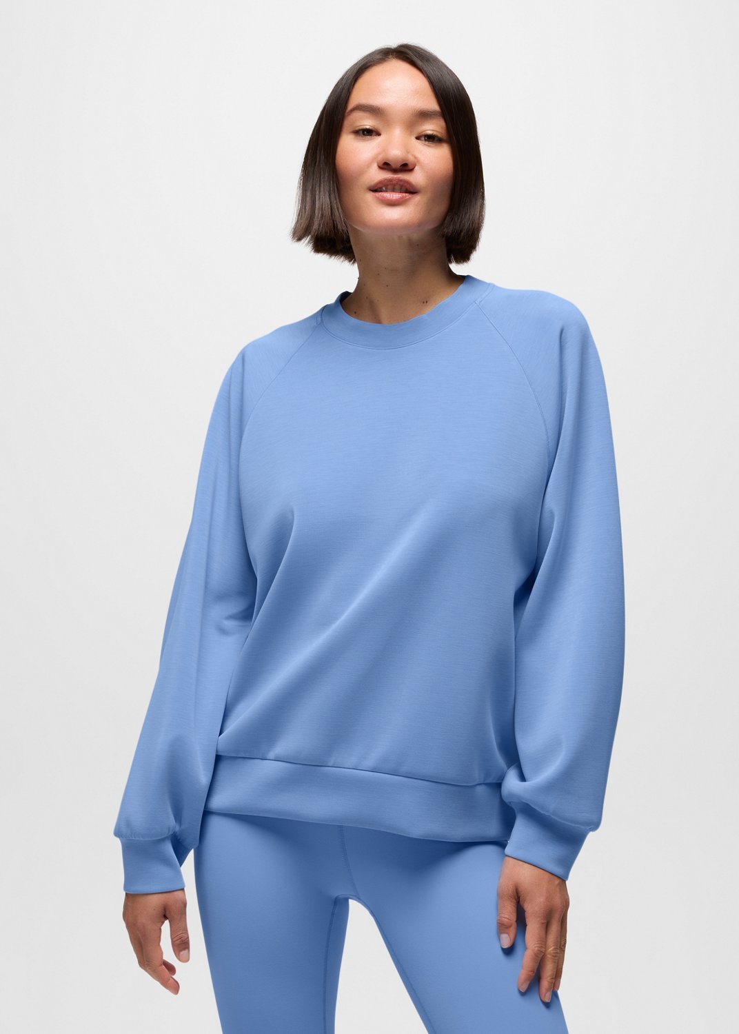 Womens prAna Shea Soft Crewneck - Blue Vibes