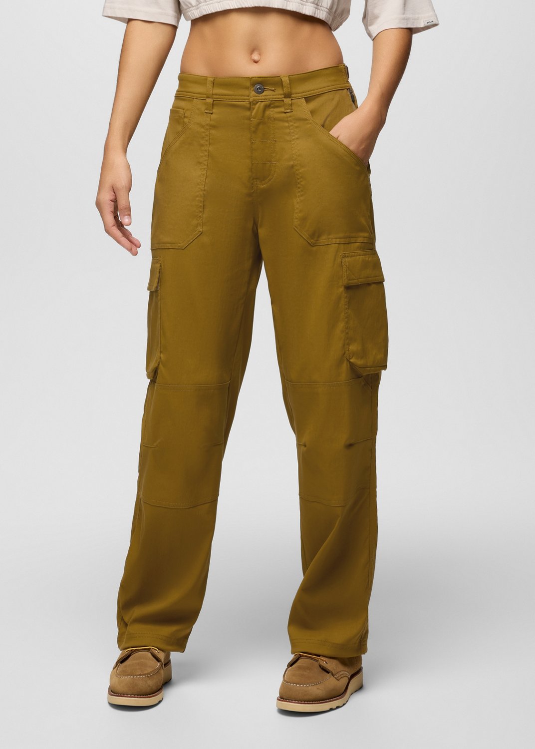 Womens prAna Stretch Zion™ Cargo Pant - Retro Olive