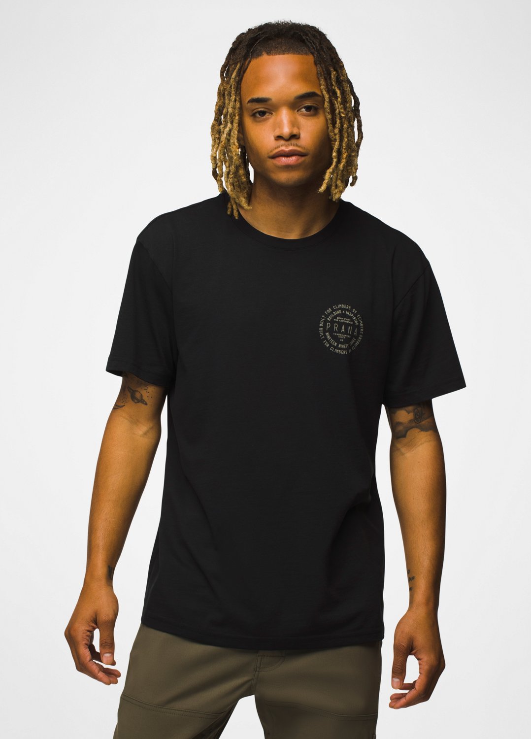 Mens prAna Simple Story Short Sleeve Tee - Black