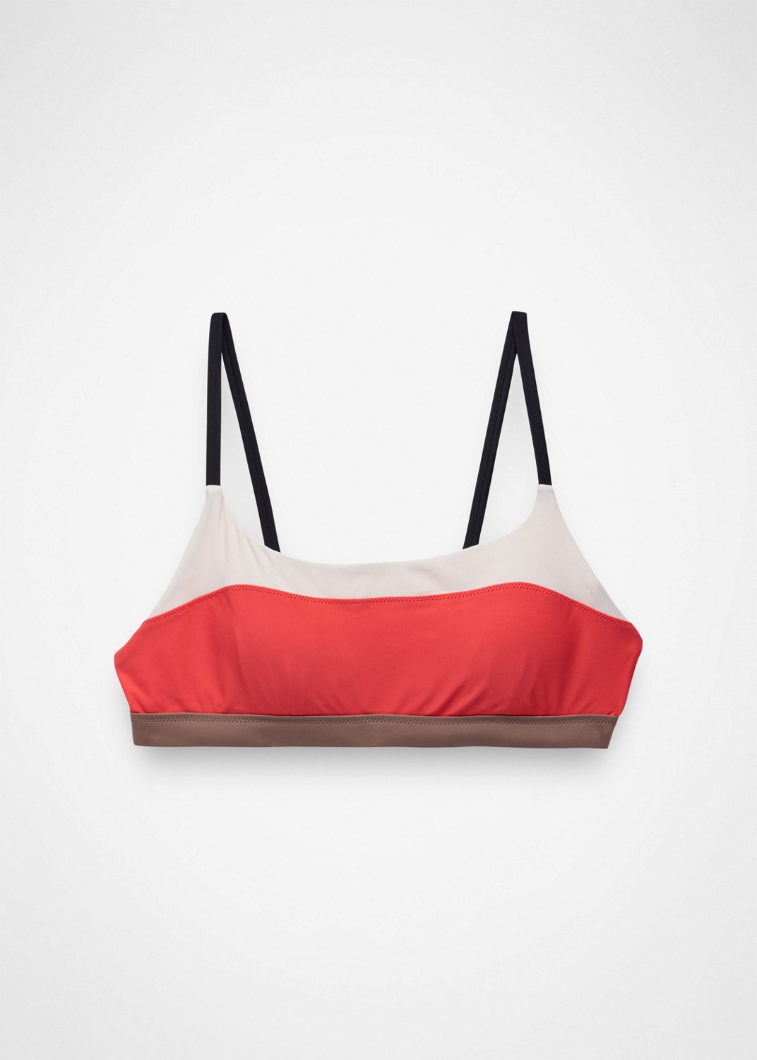 Womens prAna Baja Bound Adjustable Swim Top - Rose Fire Colorblock