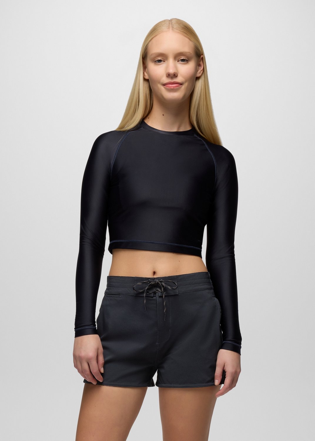 Womens prAna Baja Bound Rashguard Swim Top - Black