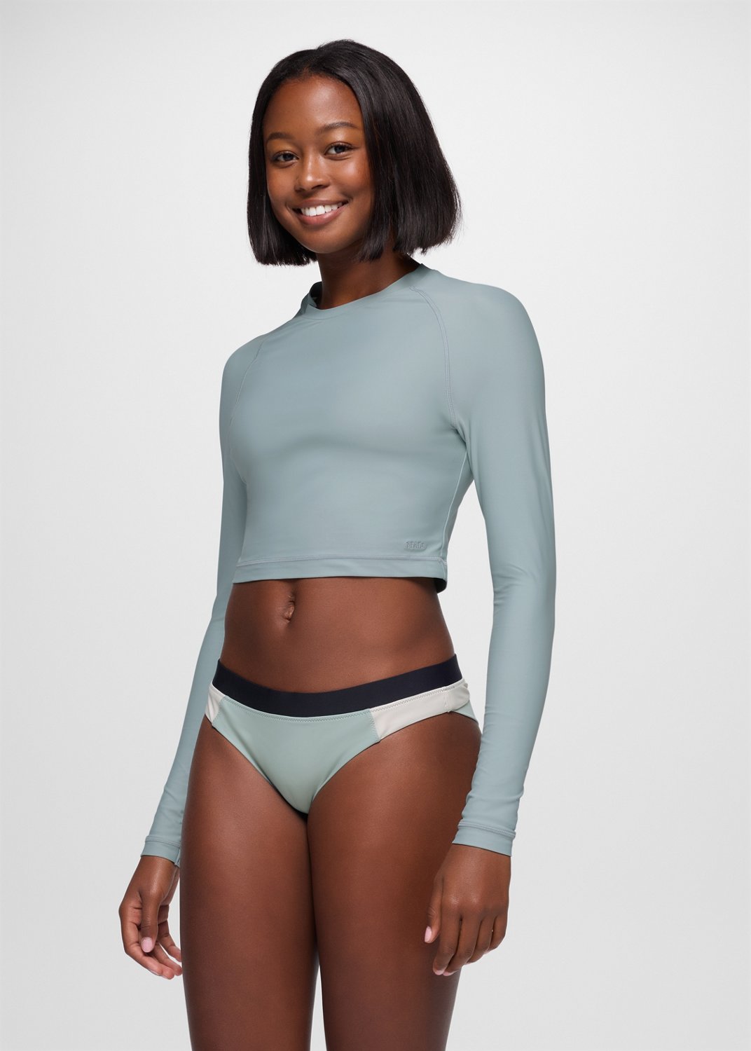 Womens prAna Baja Bound Rashguard Swim Top - Saltwater