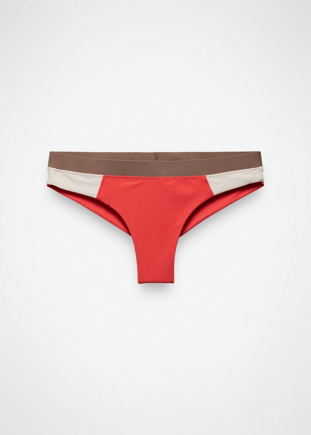 Womens prAna Baja Bound Cheeky Swim Bottom - Rose Fire Colorblock