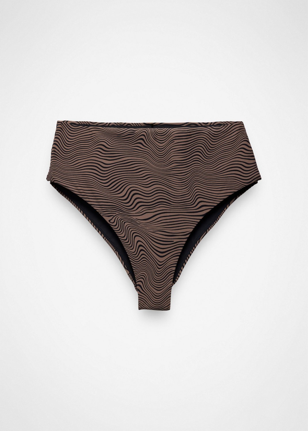 Womens prAna Lahari High Rise Swim Bottom - Black Wavee