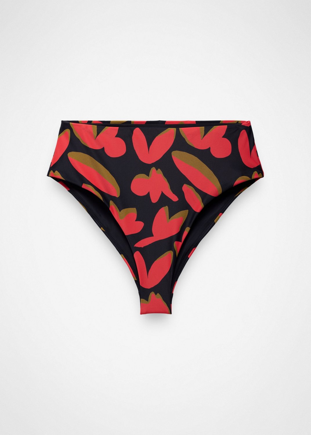 Womens prAna Lahari High Rise Swim Bottom - Rose Fire Indo Disco