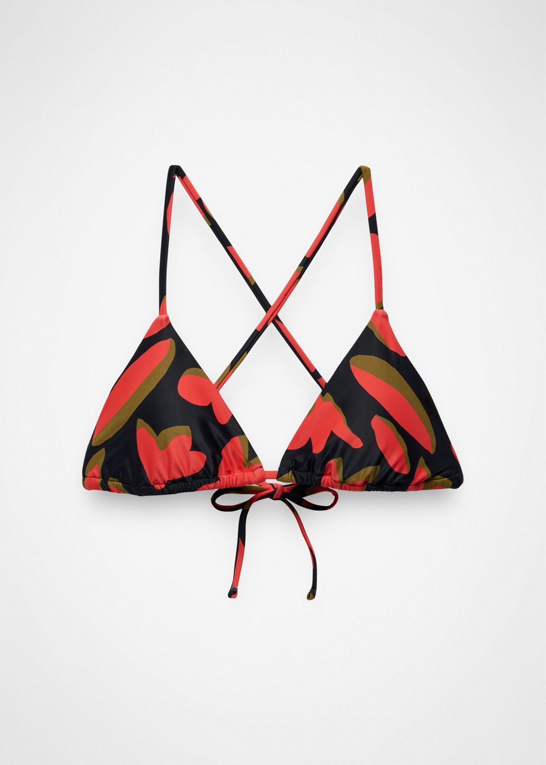 Womens prAna Hana Highway Triangle Swim Top - Rose Fire Indo Disco