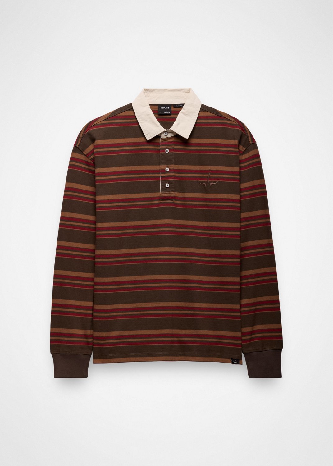 Gender Neutral prAna Rockblock Rugby Shirt - Dark Roast