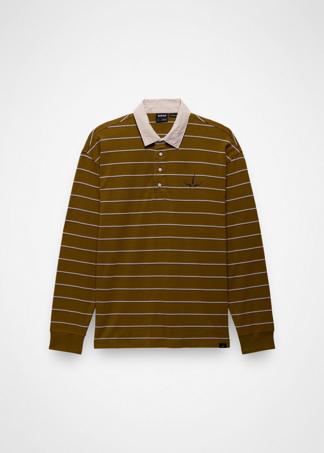 Gender Neutral prAna Rockblock Rugby Shirt - Retro Olive