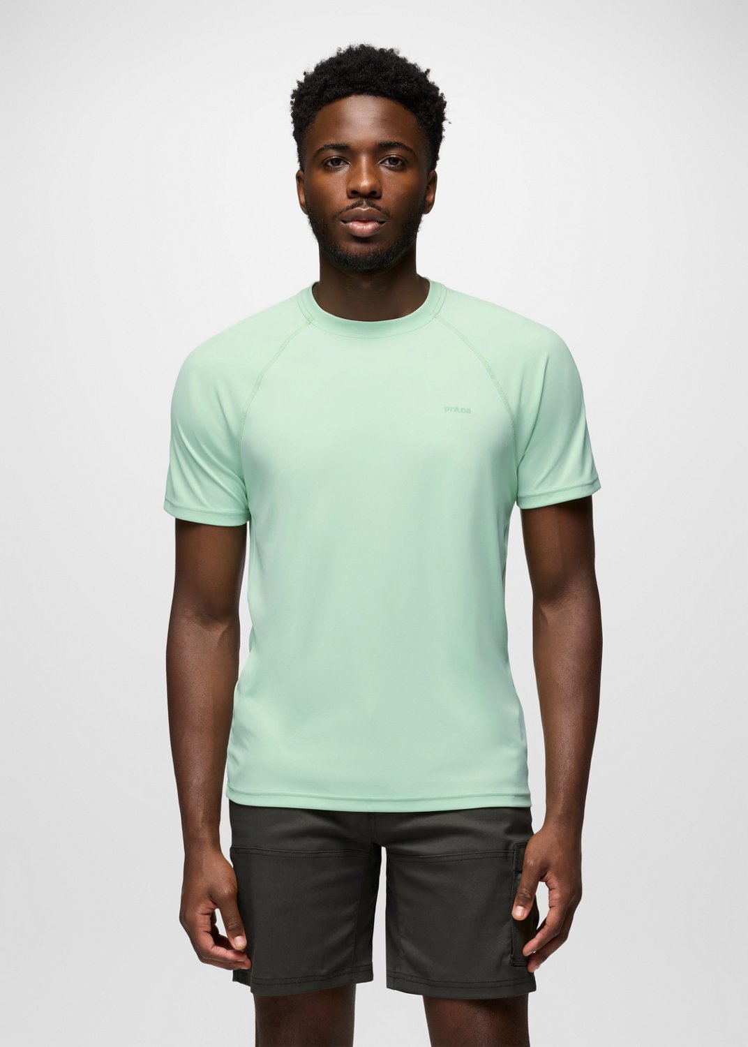 Mens prAna Sol Shade Short Sleeve Crew - Bio Mint