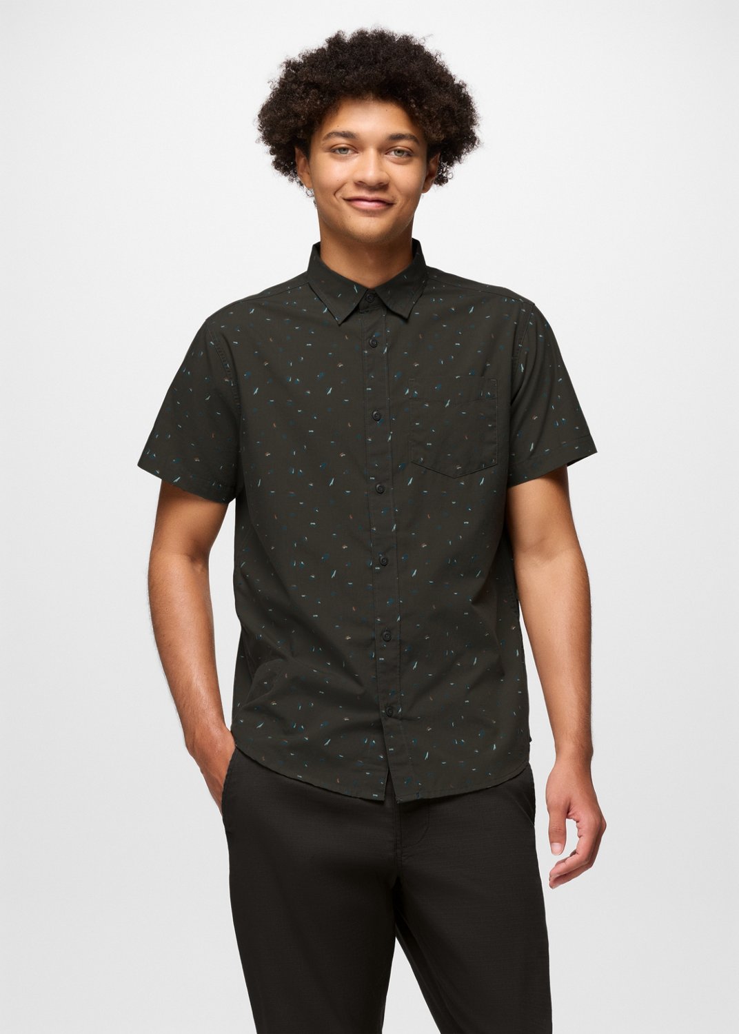 Mens prAna Tinline Shirt - Spruce Brushstroke